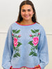 Rose X-Embroidery Jacquard Knit Sweater (Reg.) - 2 Colors