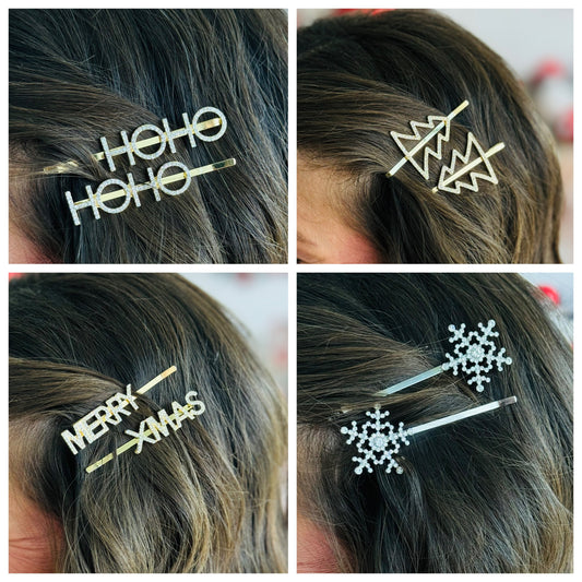 Christmas Bling Hair Clips