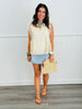 Cream Crochet Sleeveless Top (Reg. and Plus)