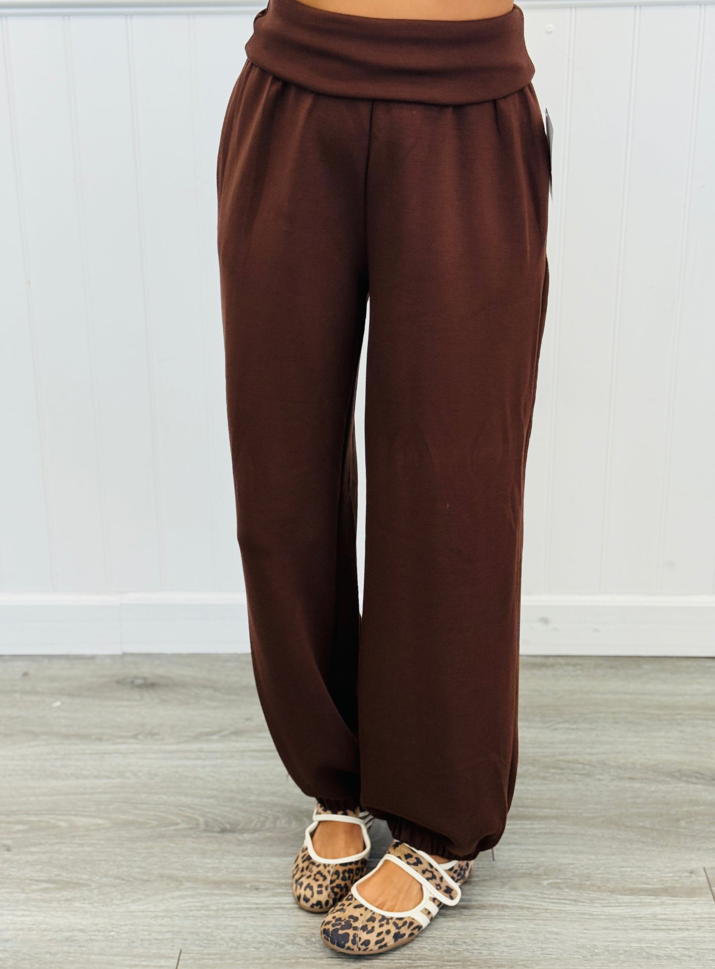 Fold Over Waistband Sweat Pants (Reg.) - 4 Colors