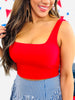 Red Square Neck Active Top (Reg & Plus)
