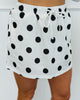 Black/White Polka Dot Printed Terry Skort Set (Reg. and Plus)