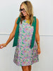 Purple Floral Jacquard Mini Shift Dress (Reg.)