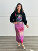 Fuchsia Sequined Ombre Midi Skirt (Reg)