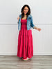 Fuchsia Multi Gingham Tiered Maxi Dress (Reg & Plus)
