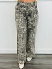 Beige Leopard Side Button Jeans (Reg.)