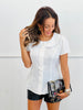 White Peter Pan Collar Button Down Top (Reg.)