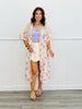 Ecru Embroidered Top & Mini Skirt Set (Reg.)