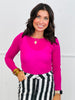 Magenta Mesh Glitter Top (Reg. and Plus)