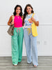 Striped Lace Trim Boxer Pants (Reg.)-2 Colors