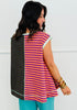 Striped Color Block Sleeveless Top (Reg & Plus)-2 Colors
