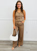 Sleeveless Button Down Vest (Reg.)- 3 Colors