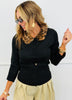 Contrast Leopard Fur Collar Sweater Cardigan (Reg.)