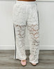 White Lace Side Stripe Jacket & Pants Set (Reg.)