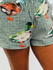 Queen Of Sparkles Green/White Gingham Duck Shorts (Reg. and Plus)