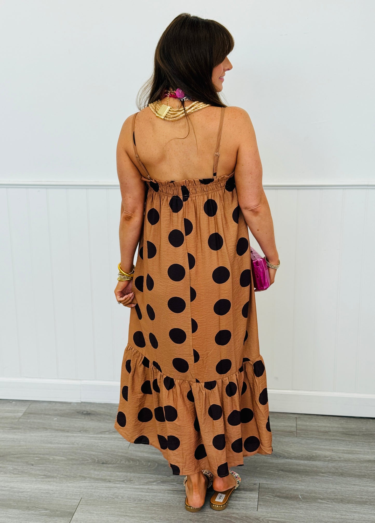 Toast Polka Dot Strappy Midi Dress (Reg.)