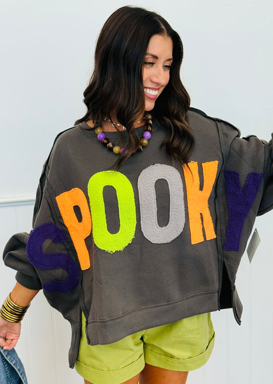 Charcoal Spooky Oversized Sweatshirt (Reg.)