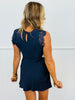 Navy Lace Cap Sleeves Mini Dress (Reg.)