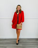 Red Contrast Leather Center Stripe Mini Dress (Reg.)