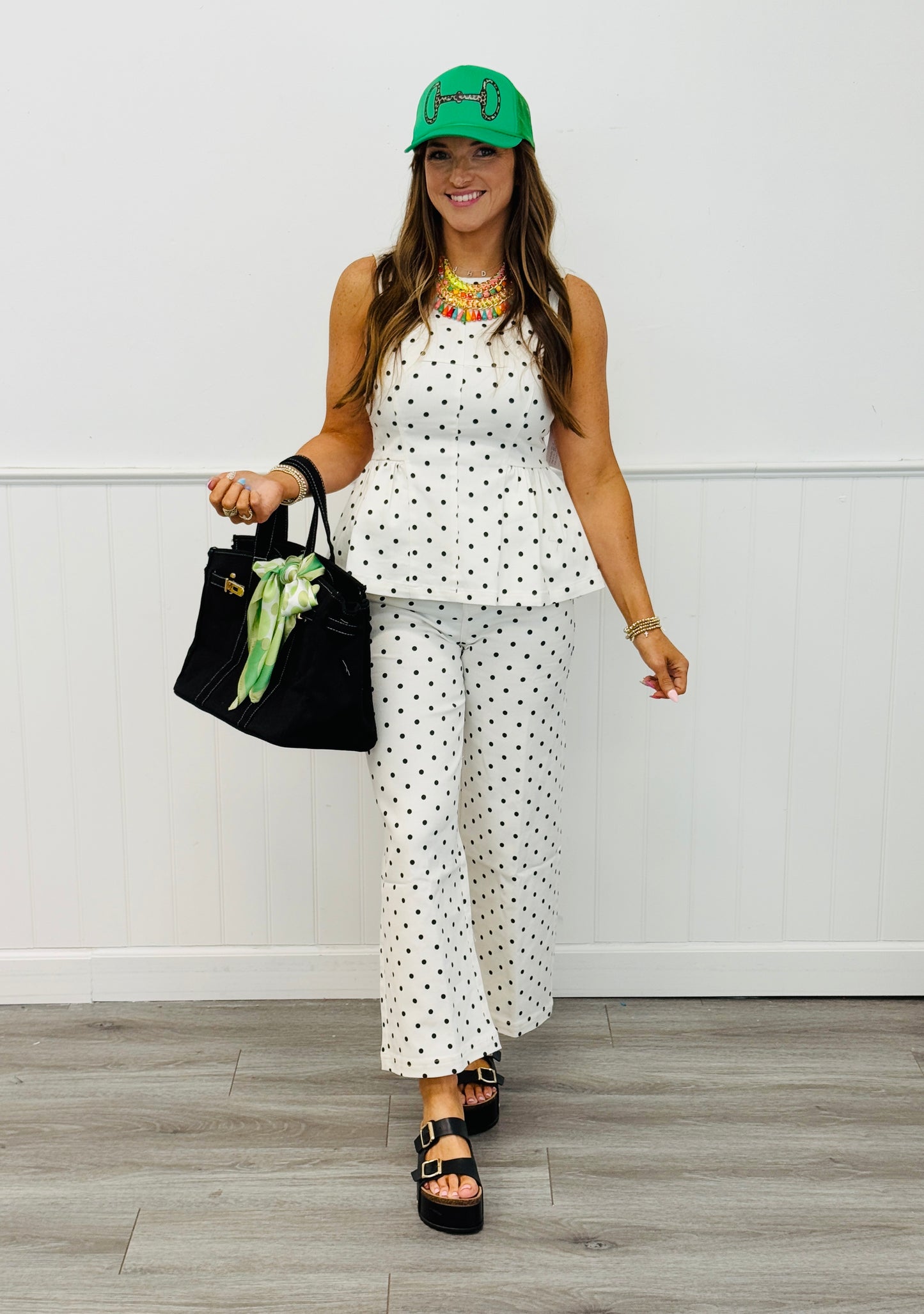 Polka Dot Zip Fly Pants (Reg.) -3 Colors