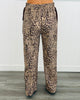 Beige Leopard Faux Suede Side Striped Pants (Reg.)
