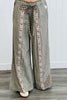 POL Olive Stripe Floral Trim Baggy Pants (Reg.)