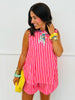 Pink Striped Scoop Back Tank & Shorts Set (Reg.)