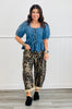 Washed Leopard Print Barrel Pants (Reg & Plus)