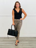 Cheetah High Rise Cropped Pull On Pants (Reg. and Plus)