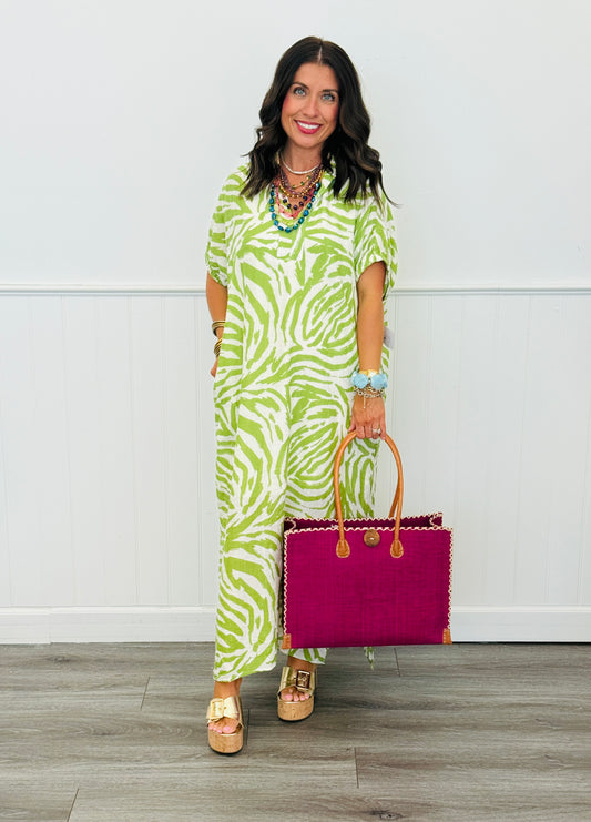 Matcha Zebra Print Maxi Dress (Reg.)