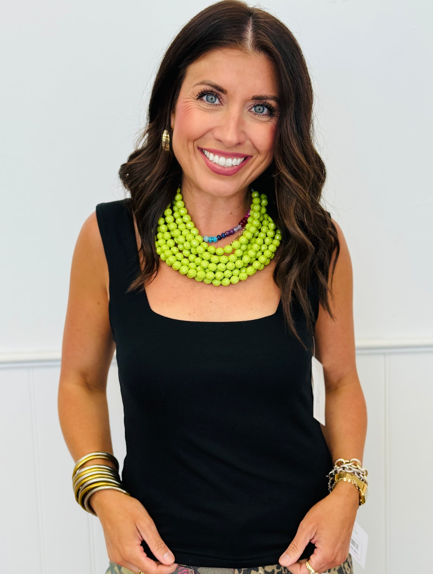 Jet Black Square Neck Top (Reg.)