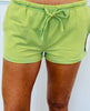 Yellow Mint Stripe Drawstring Shorts (Reg.)