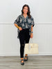 Black Floral Bouquet High Low Blouse (Reg. and Plus)