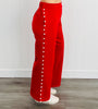 Red Lined Pearl Wide Leg Pants (Reg. and Plus)