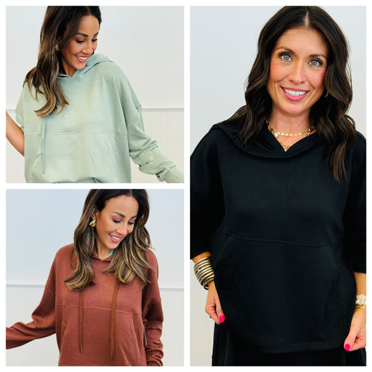 Scuba Modal Hoodie Top (Reg.) - 3 Colors