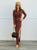 Chestnut Long Sleeve Top & Maxi Skirt Set (Reg.)