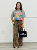 Leopard Contrast Trousers (Reg. and Plus)