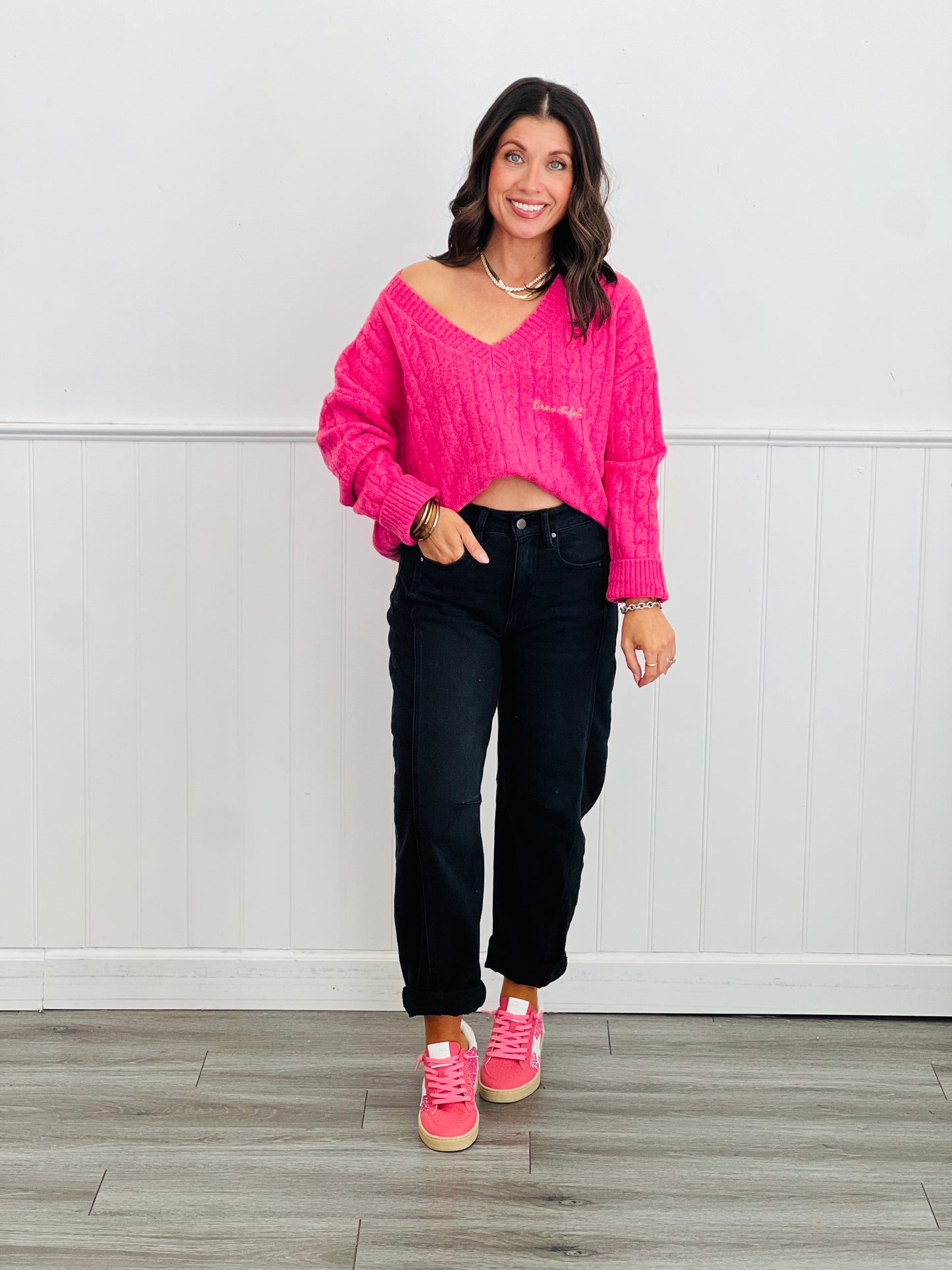 Beautiful Graphic Sweater Top (Reg.)-2 Colors