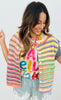 Multi Striped Button Up Sweater Vest (Reg.)