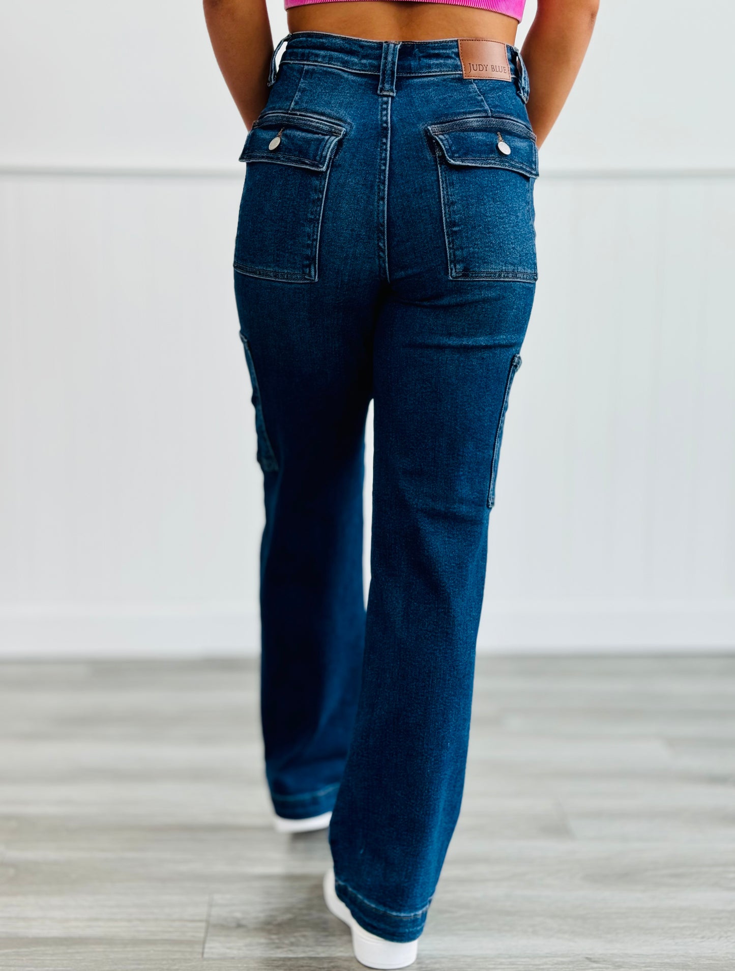 Judy Blue Carry It All Wide Leg Cargo Jeans (Reg. and Plus)