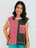 Striped Color Block Sleeveless Top (Reg & Plus)-2 Colors