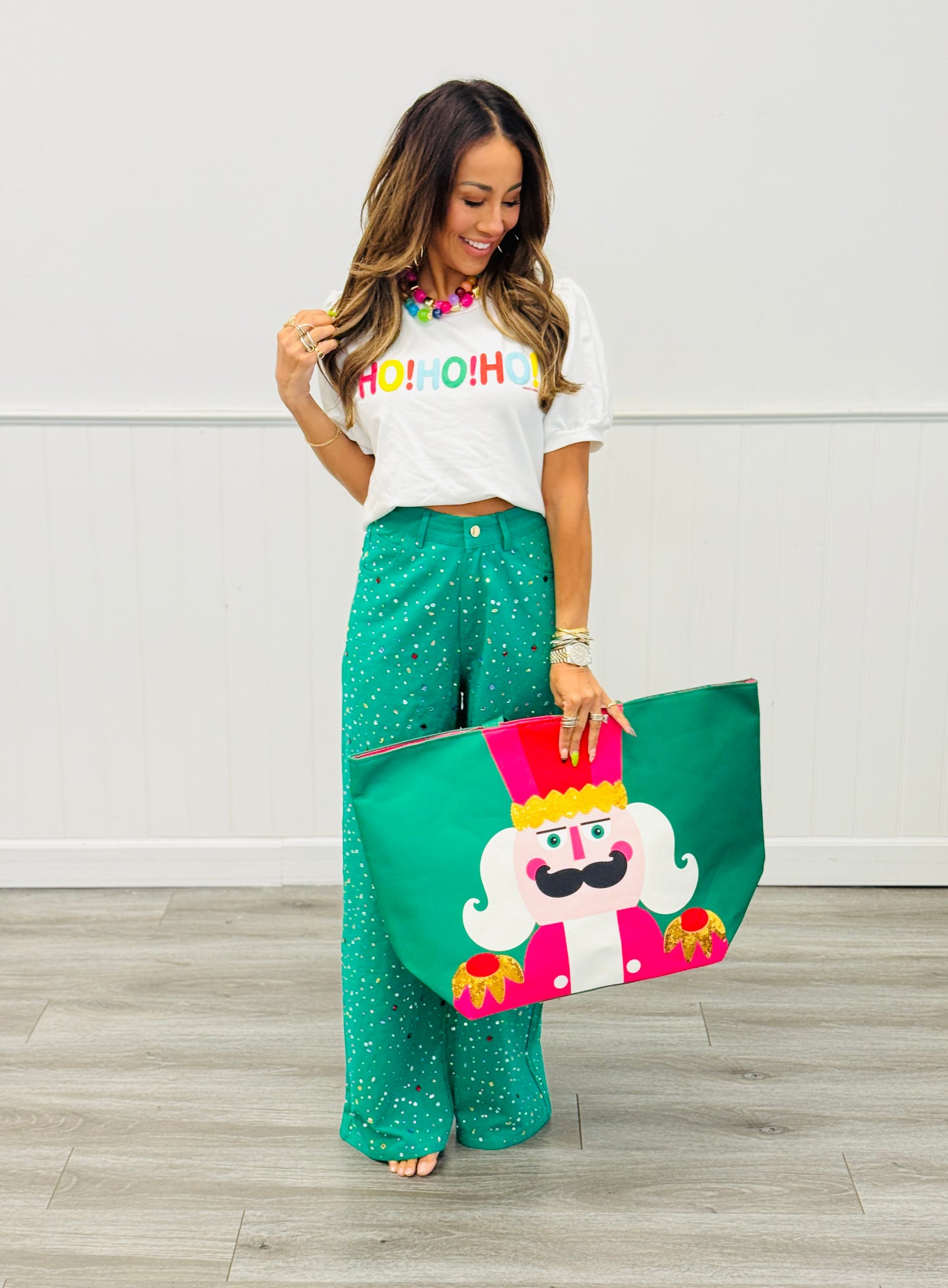 Queen Of Sparkles Green Multi Rhinestone Jeans (Reg. and Plus)