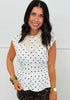 Polka Dot Corset Waist Peplum Top (Reg.)-2 Colors