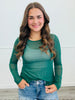 Green Rhinestone Mesh Top (Reg. and Plus)