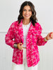 Hot Pink Eyelet Embroidered Jacket (Reg and Plus)