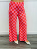 Red/Pink Checkered Knit Pants (Reg & Plus)