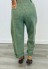 Olive Denim Barrel Pants (Reg.)