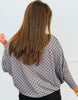Grey Polka Dot Pullover Top (Reg & Plus)