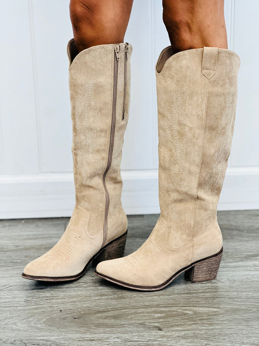 Sand Suede Take A Stand Western Boots