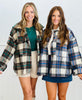 Brushed Plaid Button Down Shacket (Reg.) - 2 Colors